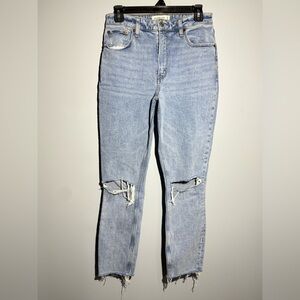 Abercrombie & Fitch Light Blue Distressed Ankle Jeans